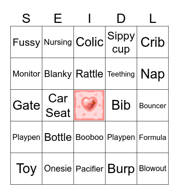 Baby Shower Bingo Card