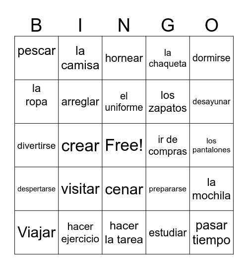 En Tu Tiempo Libre Bingo Card