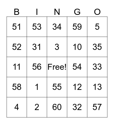Just 4 Fun Bingo Card