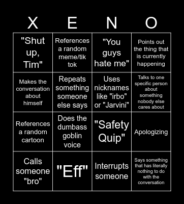 Scott Bingo Card