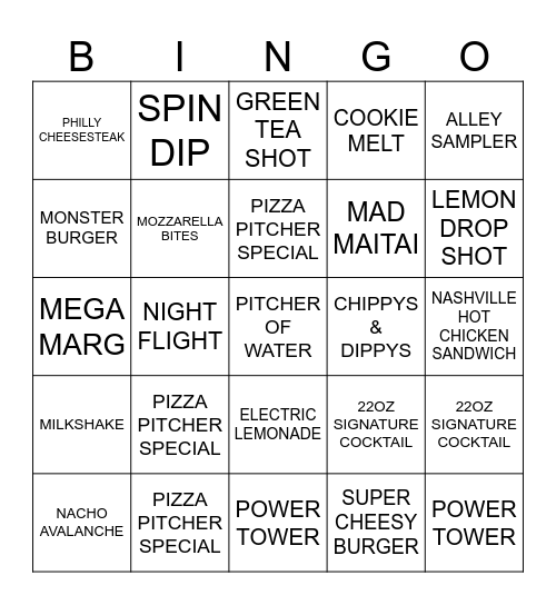 BOWLERO BINGO Card