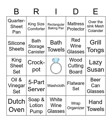 Bridal Bingo Card