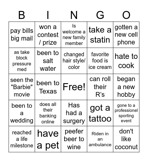 Conroy Bingo Card
