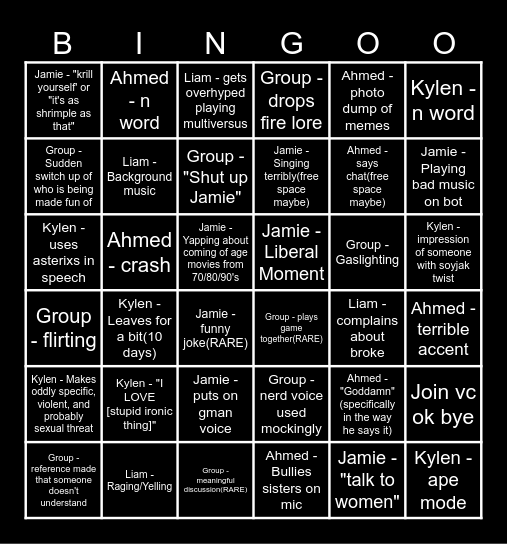 SSSkitties BBBingo Card