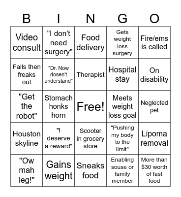 My 600 lb Life Bingo! Bingo Card