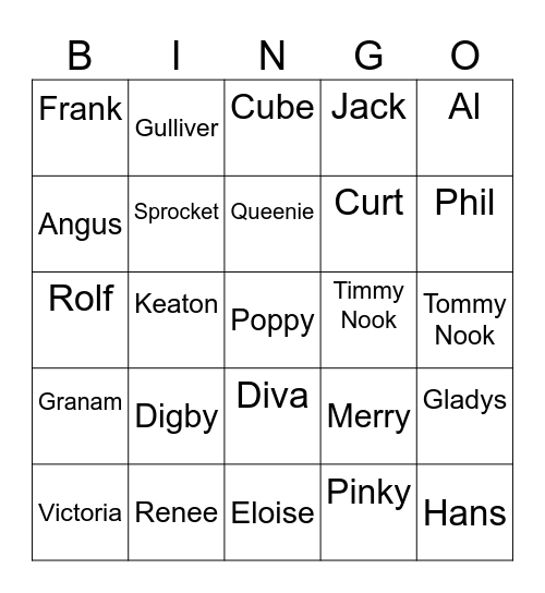 Lord Pyron Animal Crossing (ROUND 1) Bingo Card