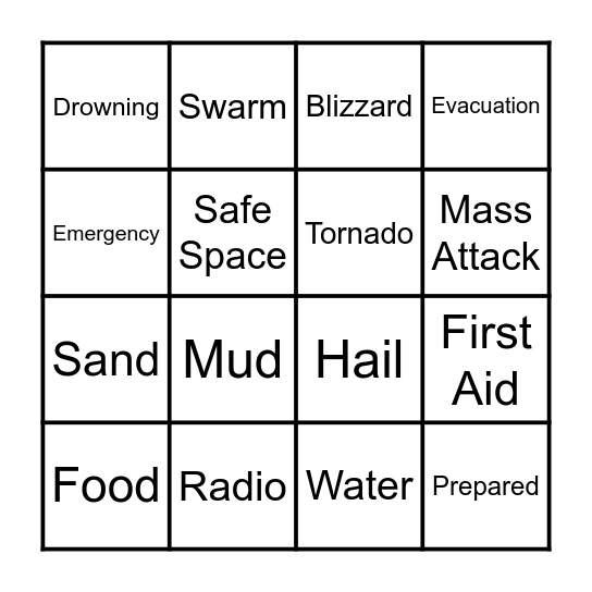 Safety Bingo Card