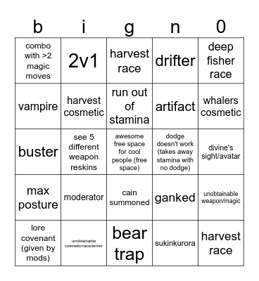 saisei bigno Bingo Card