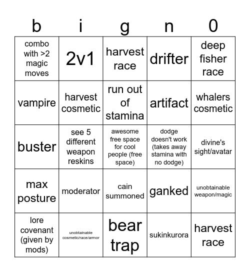 saisei bigno Bingo Card