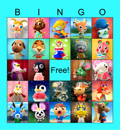 Villager Hunt Bingo Card