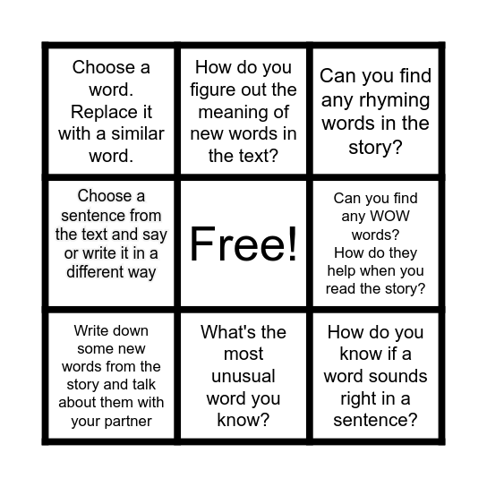 Metalinguistics Bingo Card