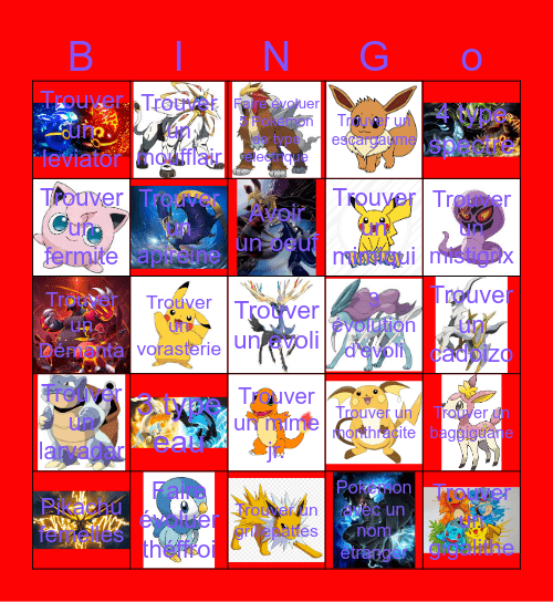 bingo Pokémon bouclier Bingo Card