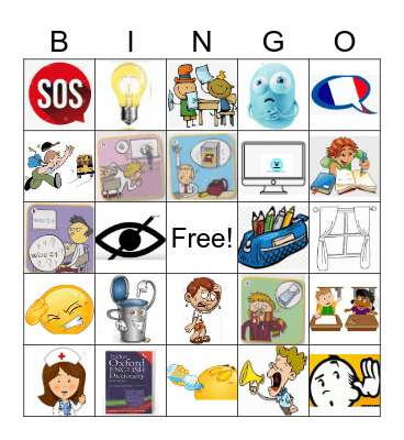 Classroom English Bingo Card