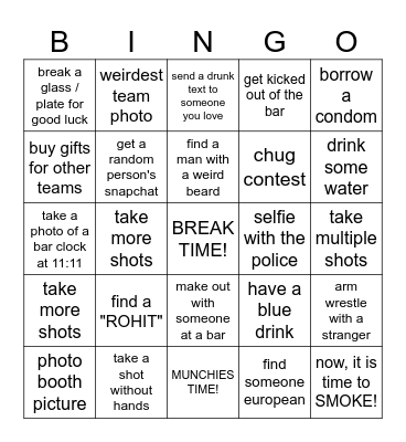 HOCO BINGO Card