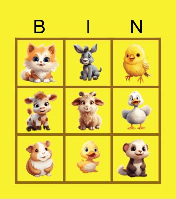 DOMESTIC ANIMALS Bingo Card