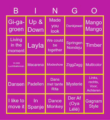 Buurtfeest KIDS Bingo Card