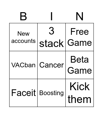 Cs2 cheating bingo Card