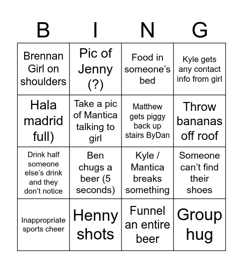 Londone Bingo Card