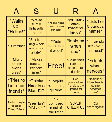 Asura Bingo! Bingo Card