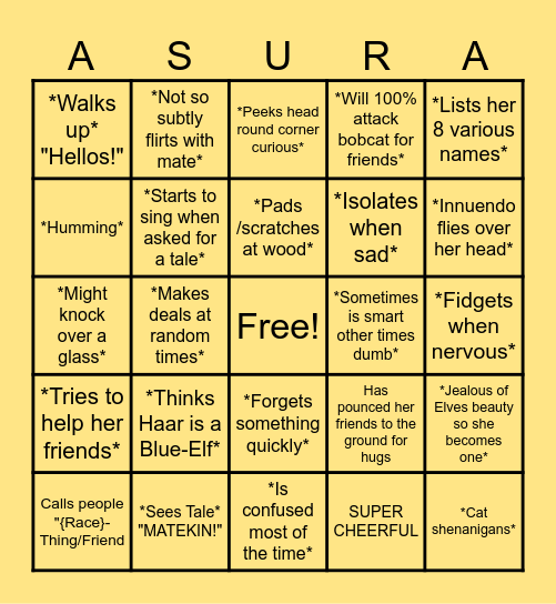 Asura Bingo! Bingo Card