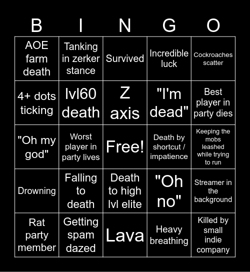 Classic HC Bingo Card