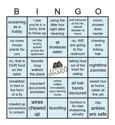 LIFE WITH A CAT Bingo Card