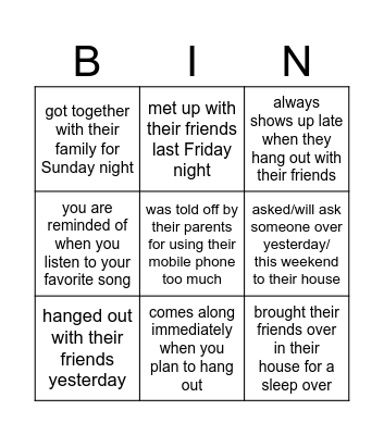 FIND SOMEONE WHO... Bingo Card