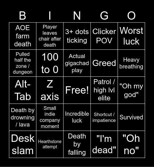 Classic HC Bingo Card