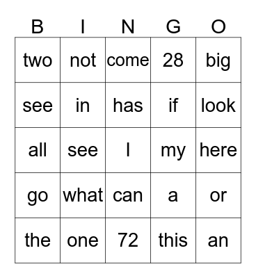 February 25 Bingo Card