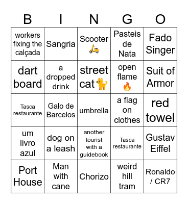 Isto está a deixar-te com fome? Bingo Card