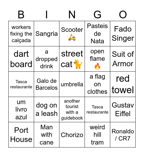 Isto está a deixar-te com fome? Bingo Card