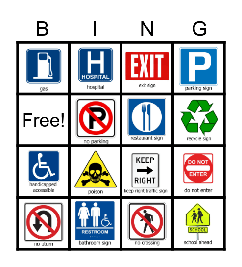 Bingo: Community Signs Bingo Card