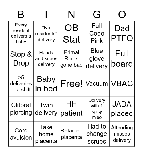 BING-OB Bingo Card