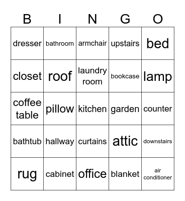 House Bingo Card