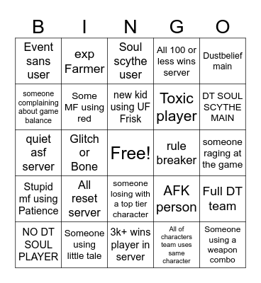 ULC BINGO THING Bingo Card