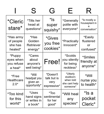 Isgerd Bingo Card