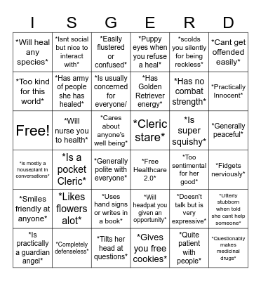 Isgerd Bingo Card