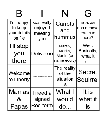 HR Bingo Card