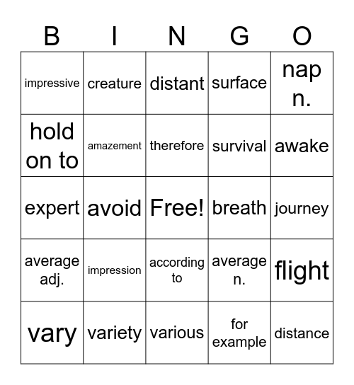 LT Book I Lesson 3 Bingo Card