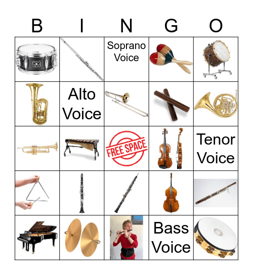 Instrument BINGO Card