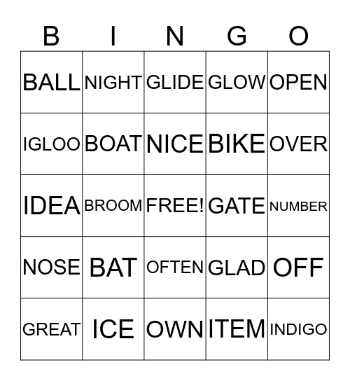 WORD BINGO- WHATS THAT WORD? Bingo Card