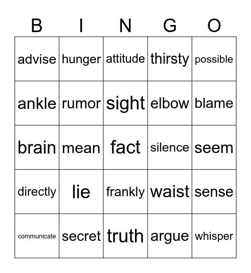 DAY 15~16 Bingo Card