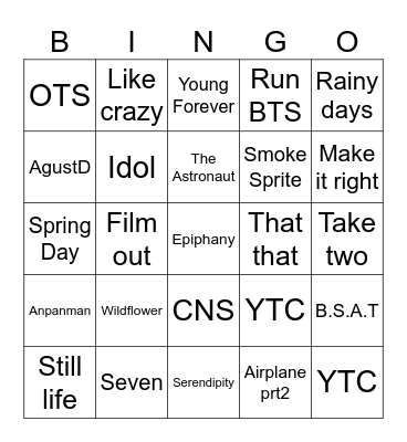 Rkive0713 Bingo Card