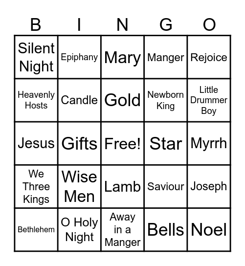 Christmas Bingo Card