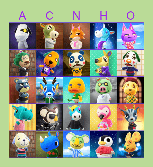 Villager Bingo! Bingo Card