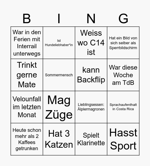 BINGO Card