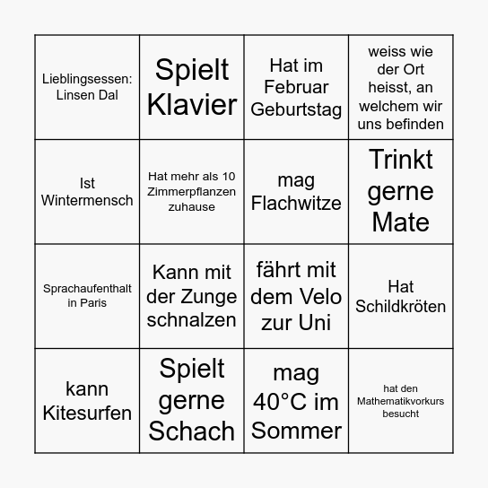 BINGO Card