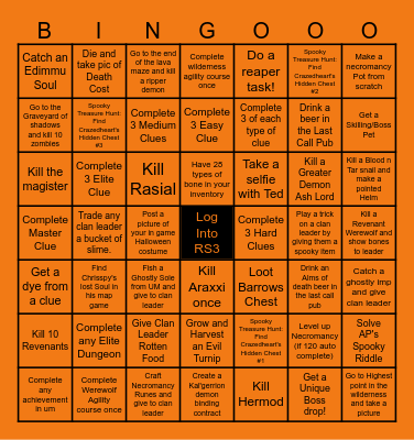 Glory and Gold Halloween Bingo 2023 Bingo Card