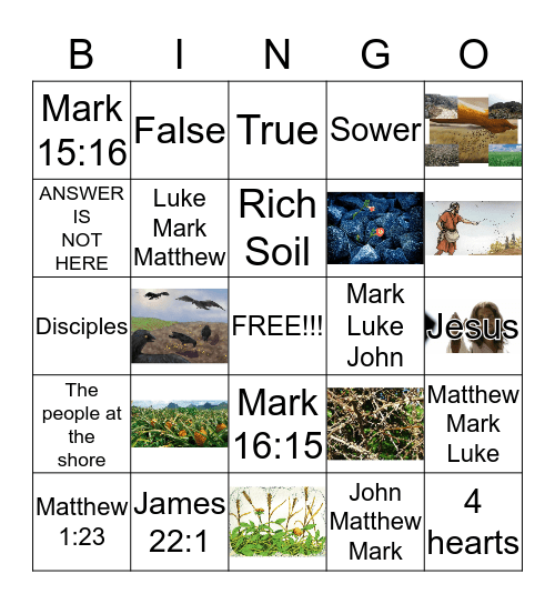 Jesus' Parables Bingo Card