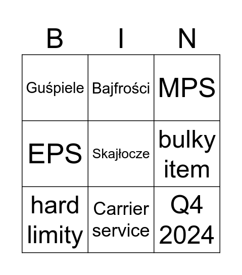 xD Bingo Card